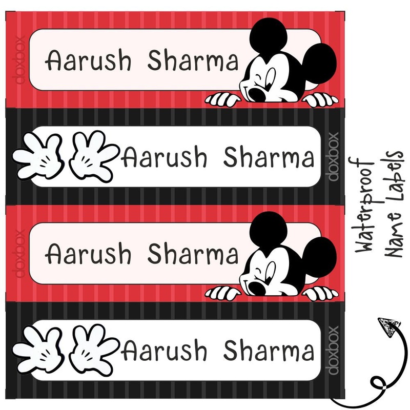 Personalised Water Proof Labels – Mickey Mouse