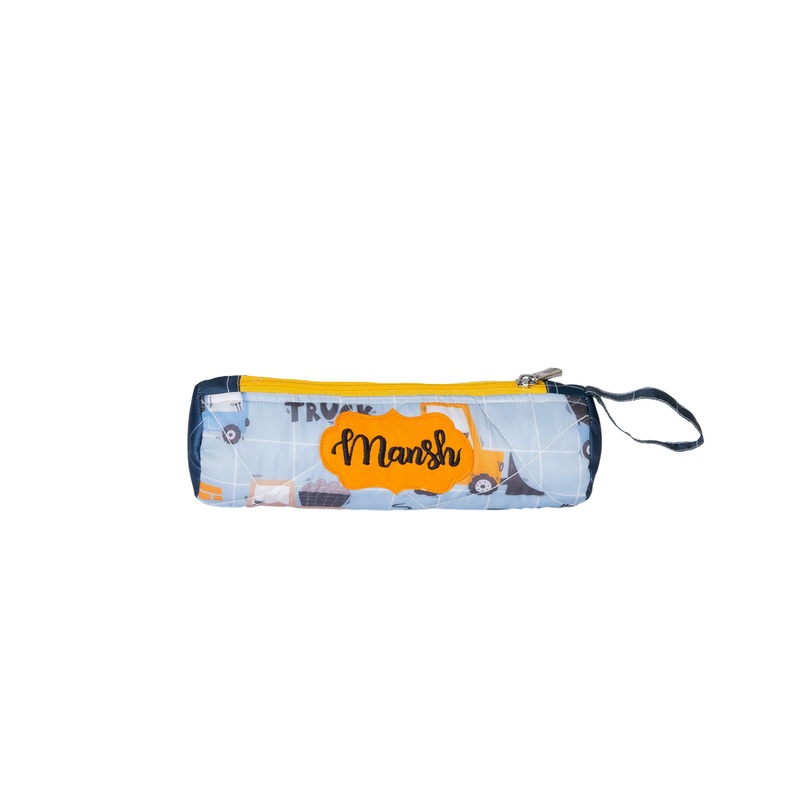 Round Pencil Pouch – Blue Truck