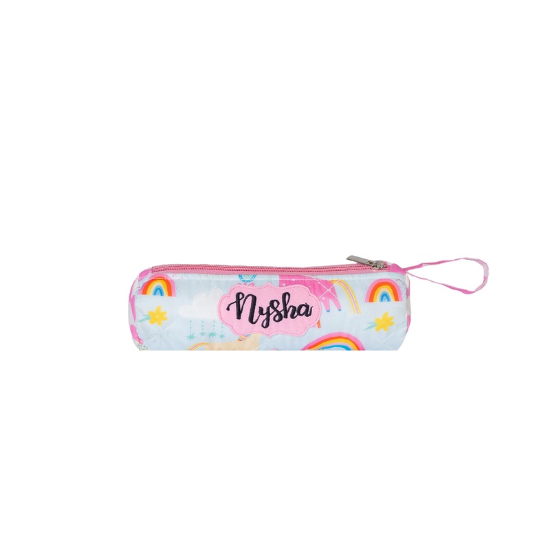 Round Pencil Pouch – Blue Unicorn