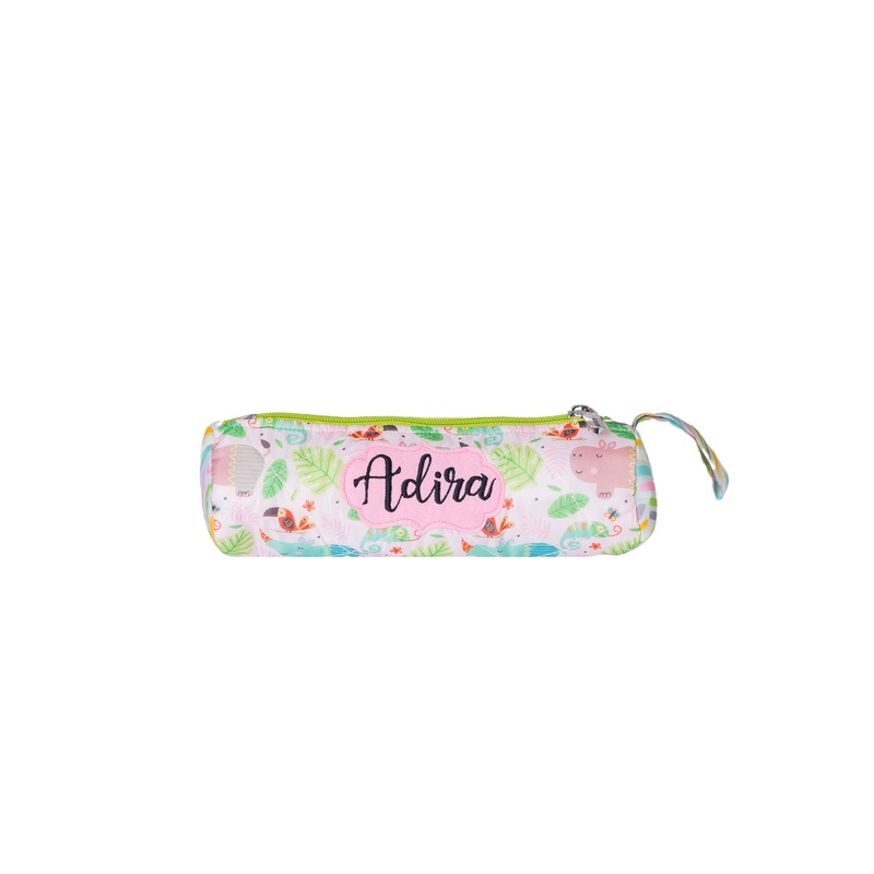 Round Pencil Pouch – Pink Hippo