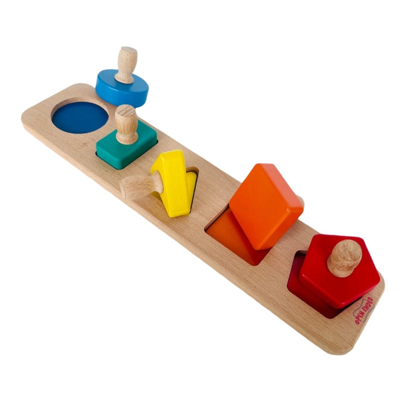 Open Ended First Jumbo Knob Wooden Shape Puzzle