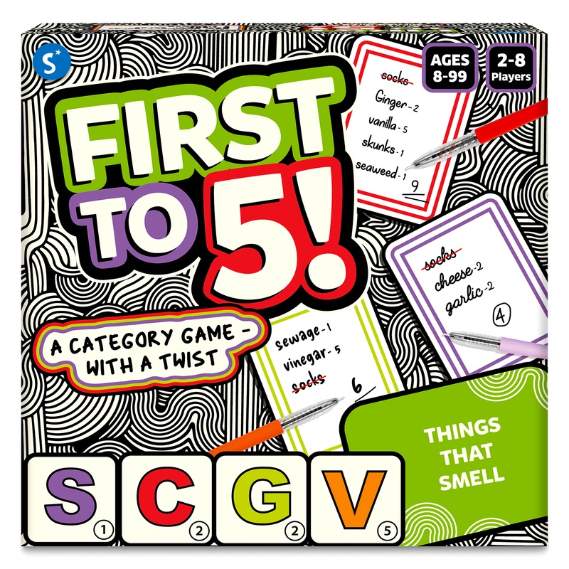 Skillmatics Card Game – First to 5, Quick Category Game with a Twist, Perfect for Family Fun, Party Game, Gifts for Kids, Teens, and Adults Ages 8, 9, 10 & Up, 2-8 Players