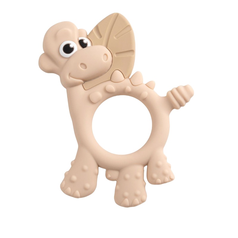 BiBaDo Dotty the Dinosaur- Silicone Multi Sensory Teether – Fawn- 3m+