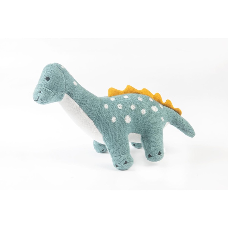 Dippy the Dino | Knitted Cotton Animal Plush Toy for Kids