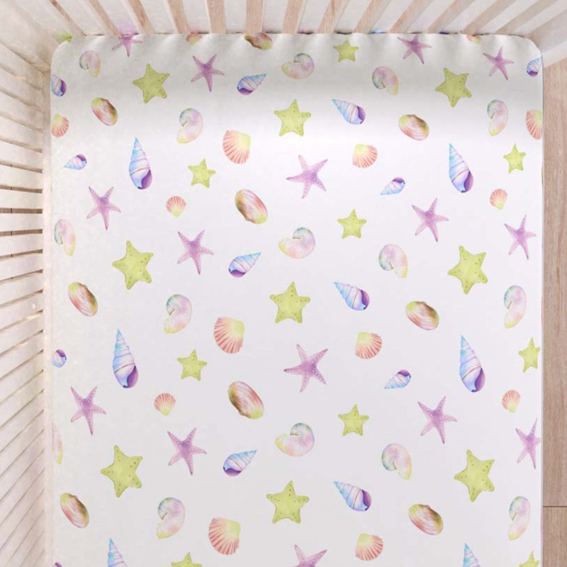 Fancy Fluff Organic Cot Bedsheet- Sea Fantasy