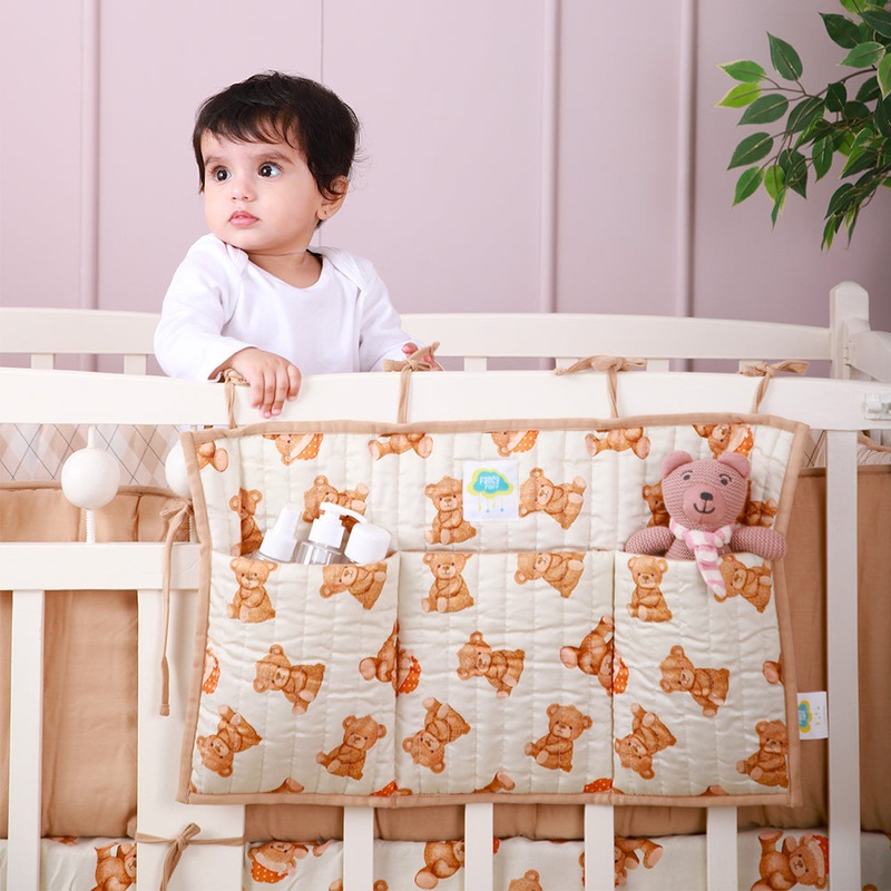 Fancy Fluff Organic Crib Organiser – Cuddle Bear