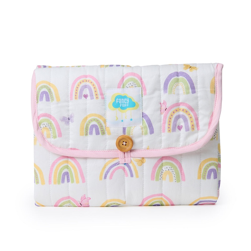 Fancy Fluff Organic Portable Changing Mat – Rainbow Dreams