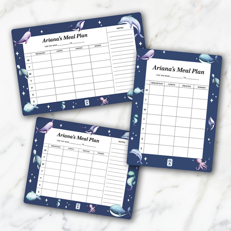 Midnight Ocean Kids Meal Planner