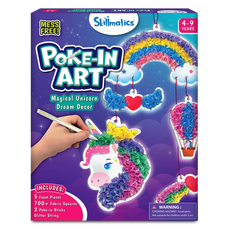 Skillmatics Art & Craft Activity – Poke-in Art Magical Unicorn Dream Decor, Mess-free Art for Kids, DIY Craft Kits, Creative Activity, Fine Motor Skills, Gifts for Ages 4,5,6,7,8,9
