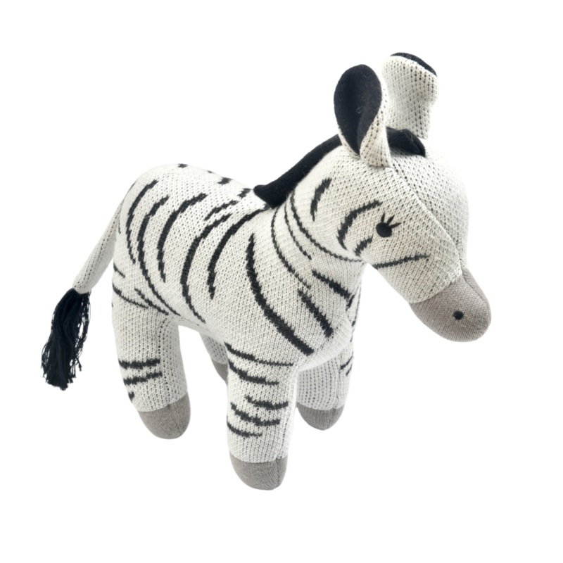 Zippy the Zebra – Knitted Cotton Animal Plush Toy For Kids