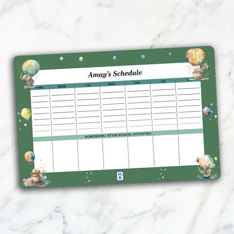 Balloon Safari Kids Schedule Planner