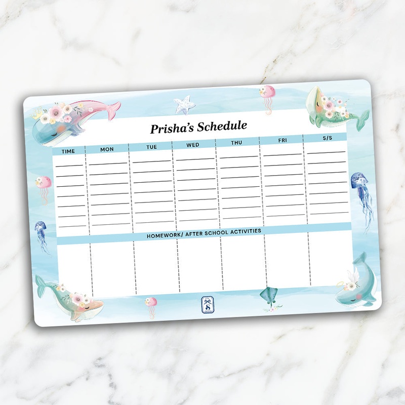Floral Whales Kids Schedule Planner