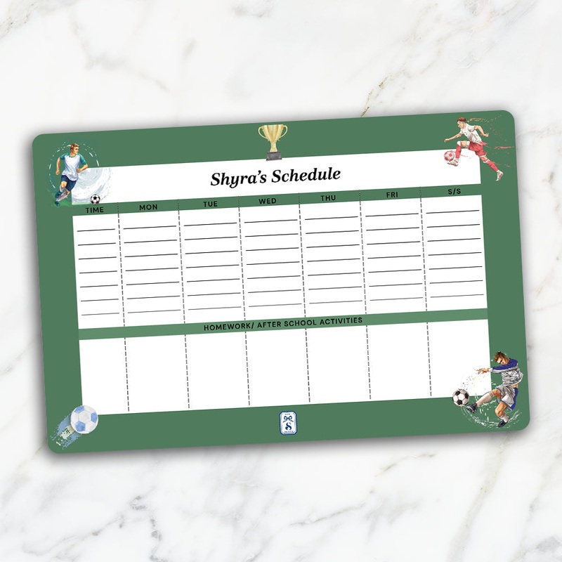 Football Fever Kids Schedule Planner