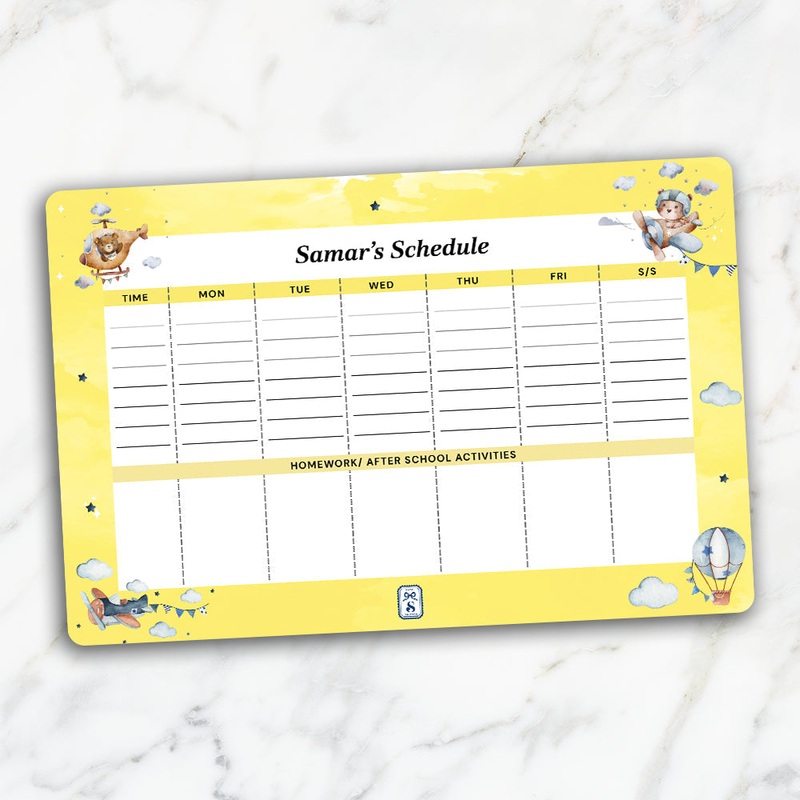 Teddy’s Flight Kids Schedule Planner