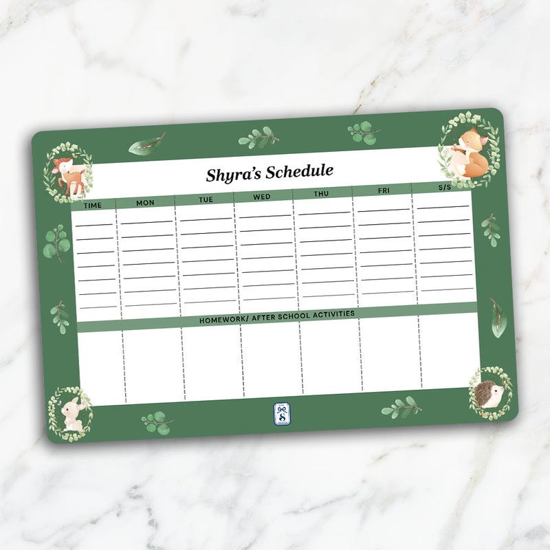 Woodland Wonders Kids Schedule Planner