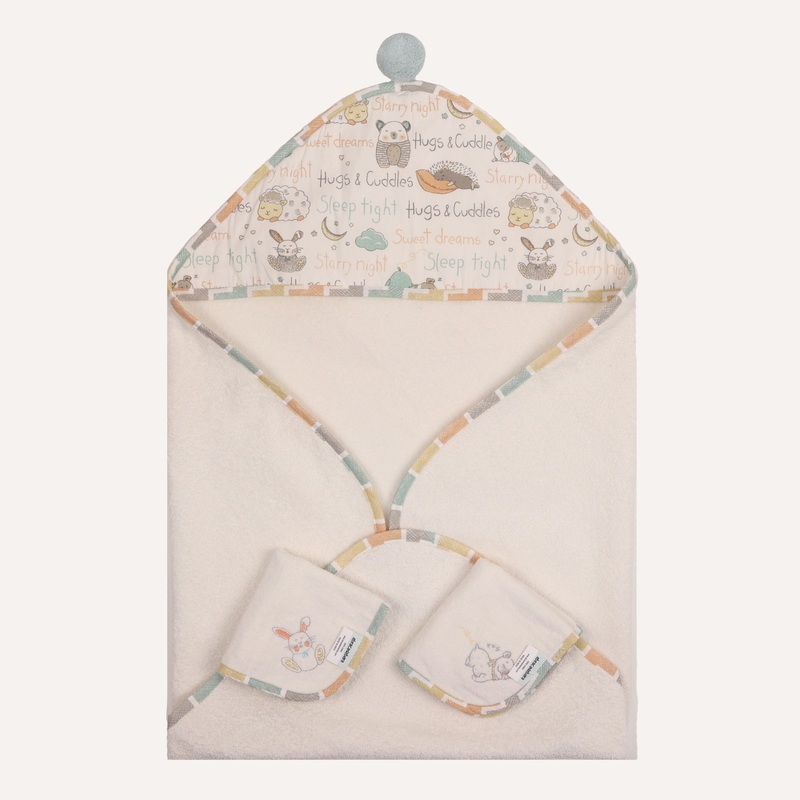 Abracadabra Hooded Towel with 2 Face Washers – Sleepy Friends