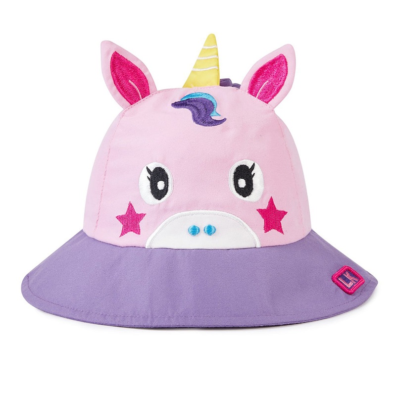 Little Surprise Box 3D Horn Unicorn Wide Coverage Sun Hat for Kids& Toddlers with Adjustable Strap