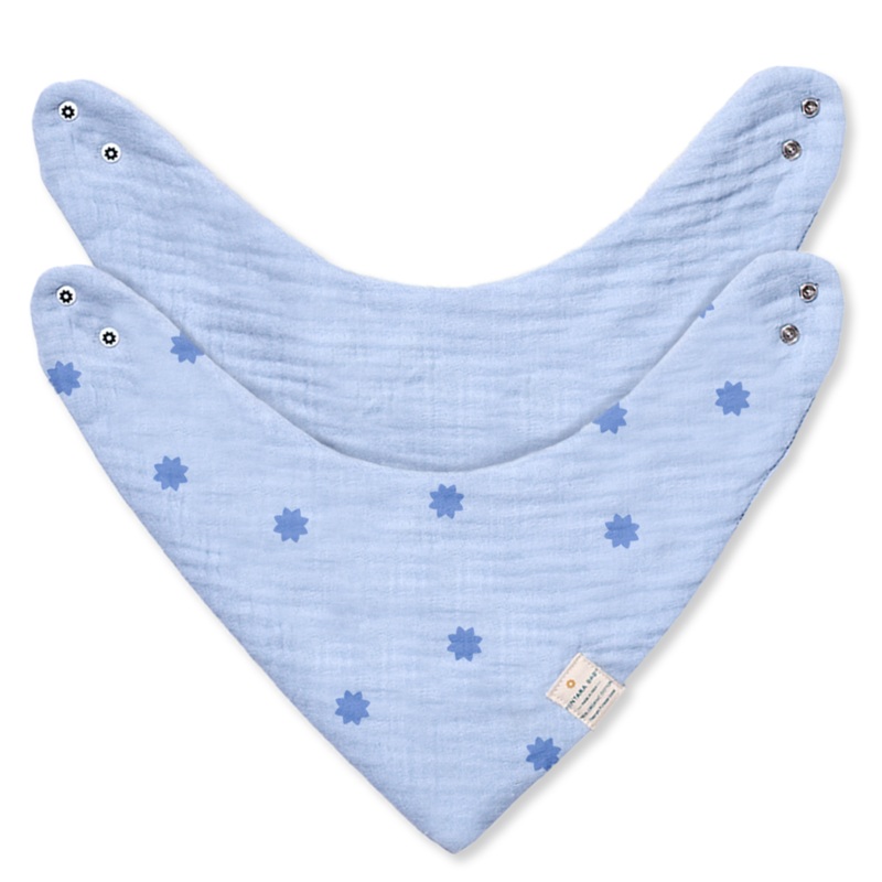 Nintara Baby Bandana Bibs – 100% Organic Premium Muslin Cotton, Absorbent, Soft, Adjustable Snap Buttons, Reversible, 6-Layers for Drooling, Teething, Feeding, Gifts for Babies Ages 0-3