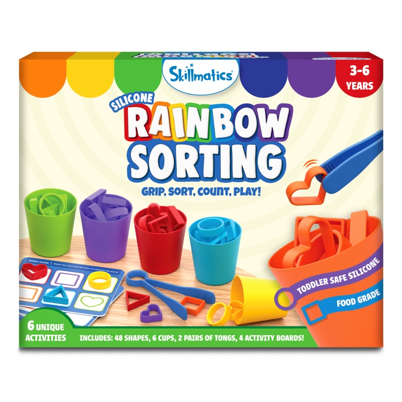 Skillmatics Silicone Rainbow Sorting Game – Learning & Educational Toy, Sorting, Counting & Sequencing Skills, Gift for Toddlers & Preschoolers Ages 3, 4, 5, 6