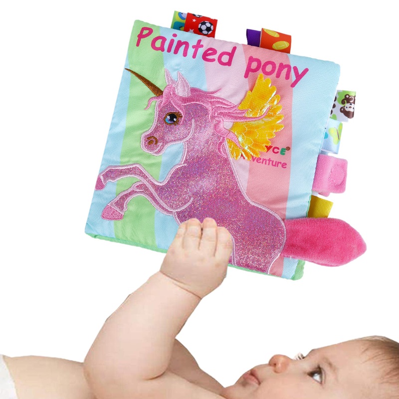 Baby Moo Painted Pony Educational Learning 3D Cloth Book With Rustle Paper – Multicolour