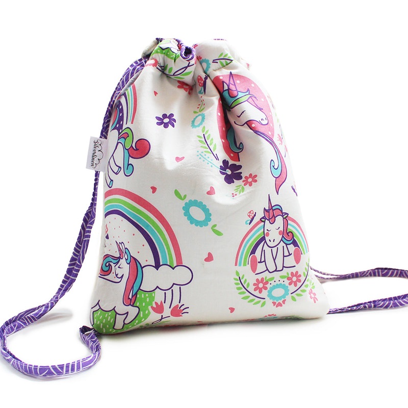 Cotton Drawstring Bag – Unicorn & Rainbows
