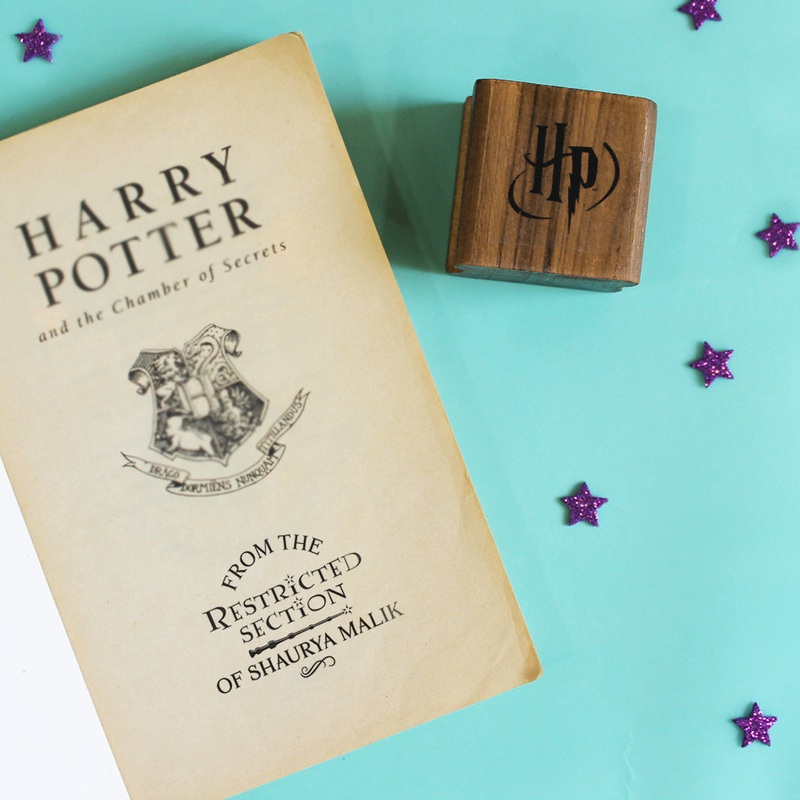 Official Harry Potter Personalised Wooden Text Stamp With Stamp Pad – Restricted Section 2