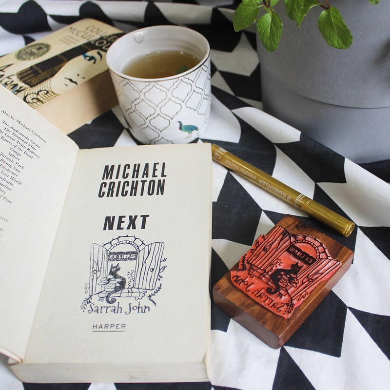 Personalised Ex Libris Rubber Stamp With Wooden Mount – Ailurophile