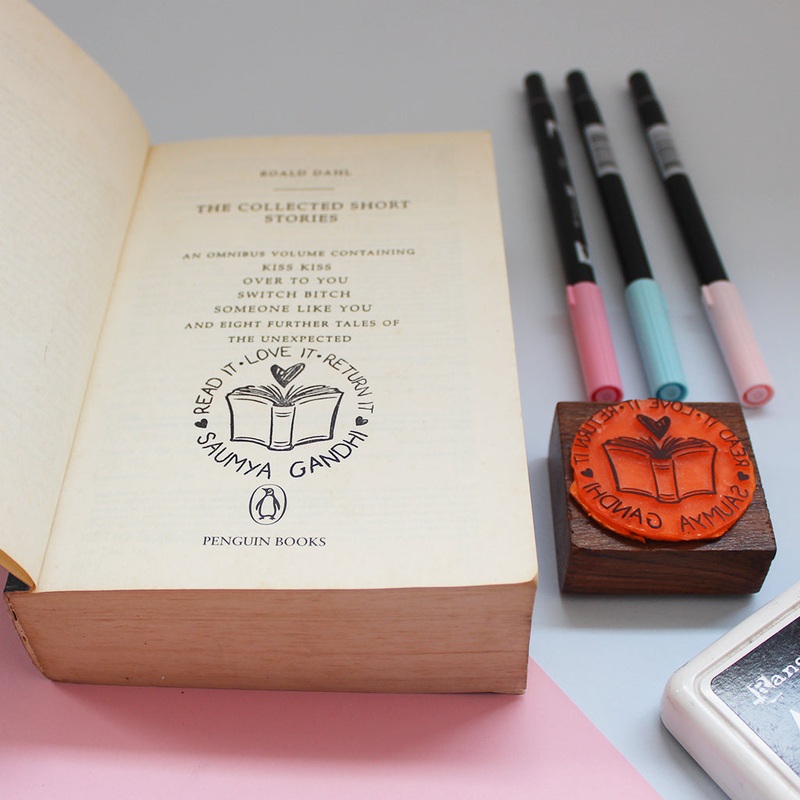 Personalised Rubber Library Stamp With Wooden Mount – Lost & Found