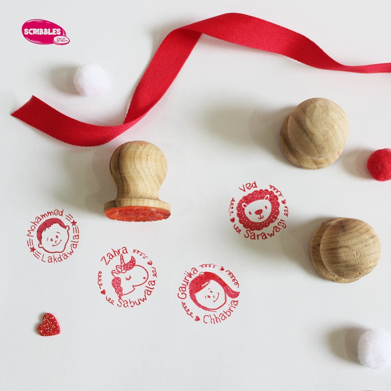 Personalised Wooden Face Stamp With Stamp Pad – Common