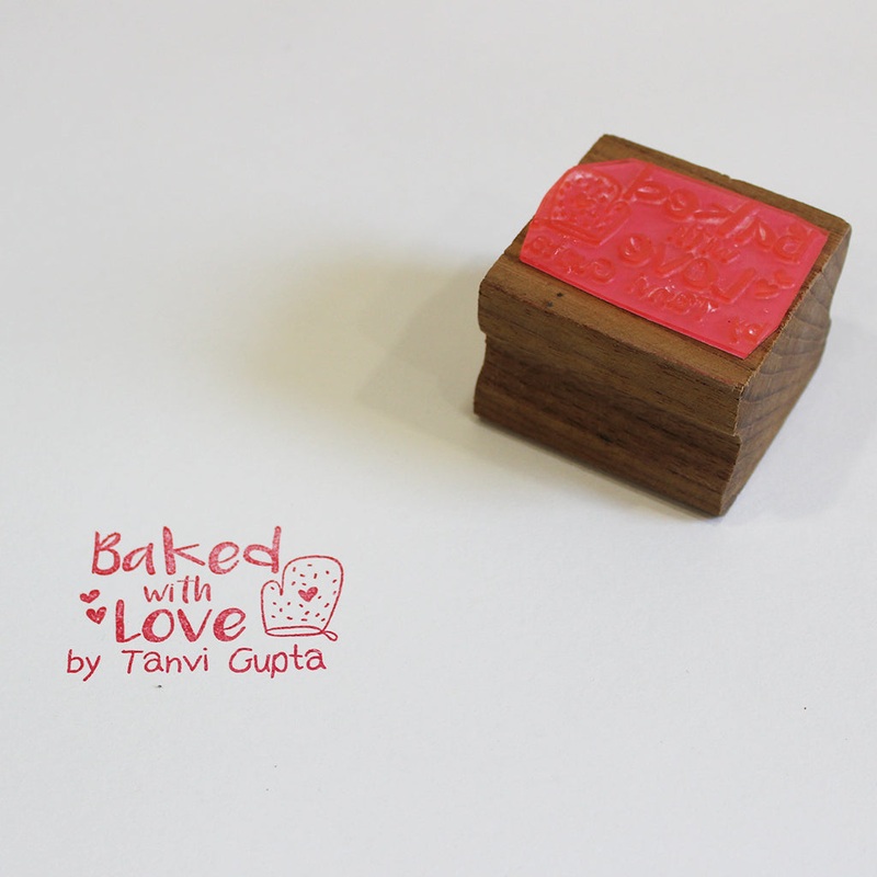 Personalised Wooden Text Stamp With Stamp Pad – Baked With Love
