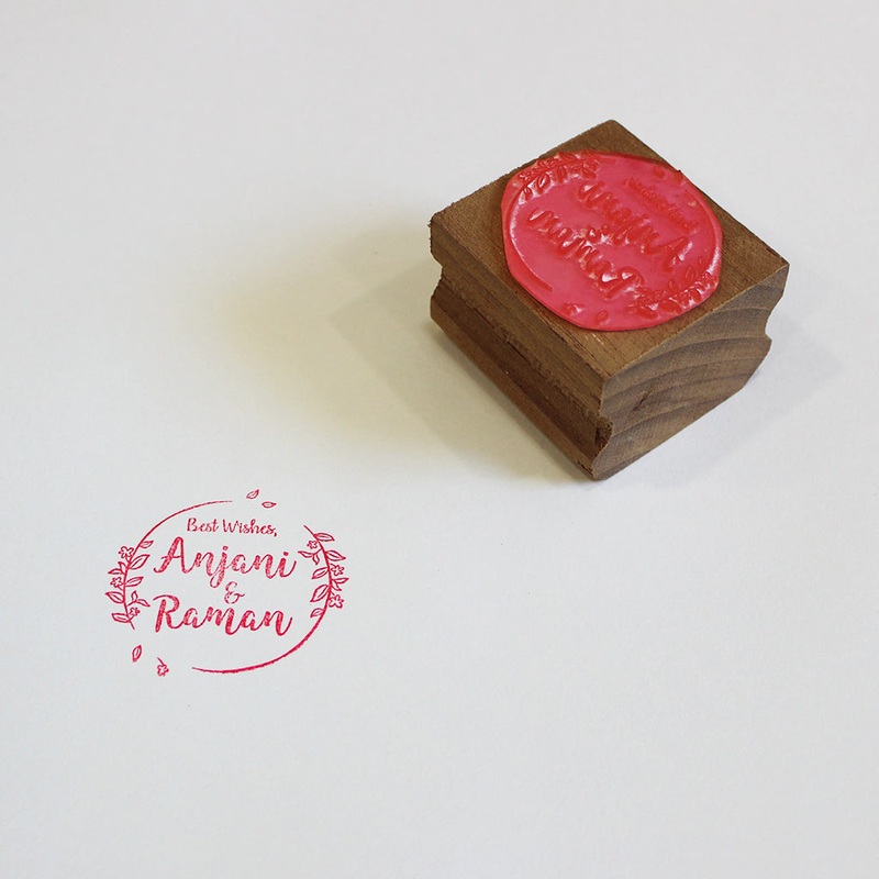 Personalised Wooden Text Stamp With Stamp Pad – Floral Fringe