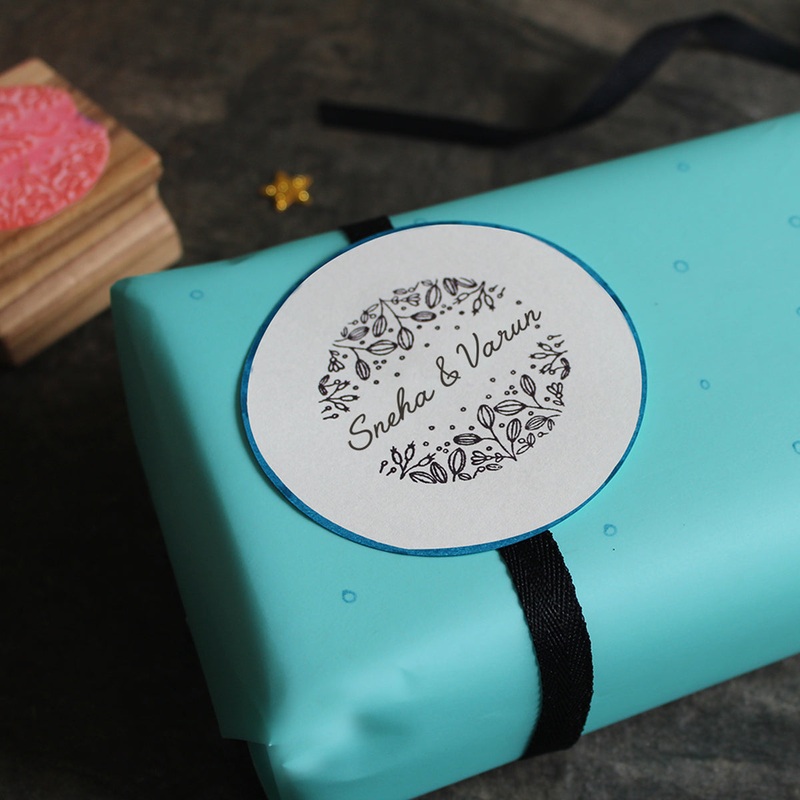 Personalised Wooden Text Stamp With Stamp Pad – Floral Garden