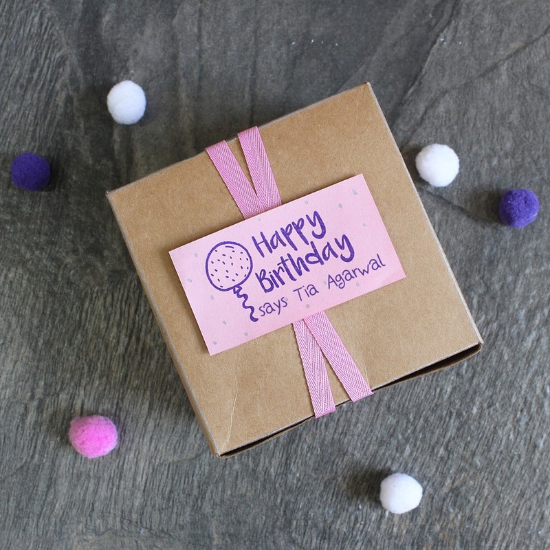 Personalised Wooden Text Stamp With Stamp Pad – Happy Birthday Says