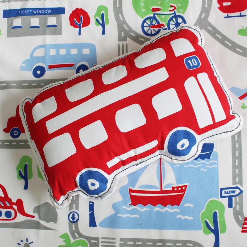 Shaped Cushion – Busy Street Bus