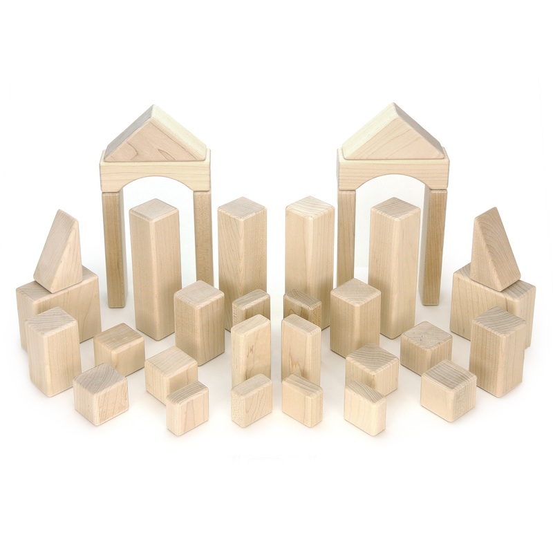 34 pc. Jr. Builder Set Maple Building Blocks