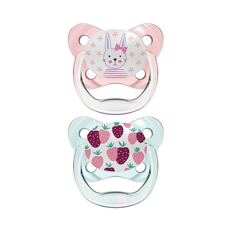 Dr. Brown’s Pacifier Prevent Butterfly Soother – Stage 1 Pink (Pack of 2) (Birth to 6 Months)