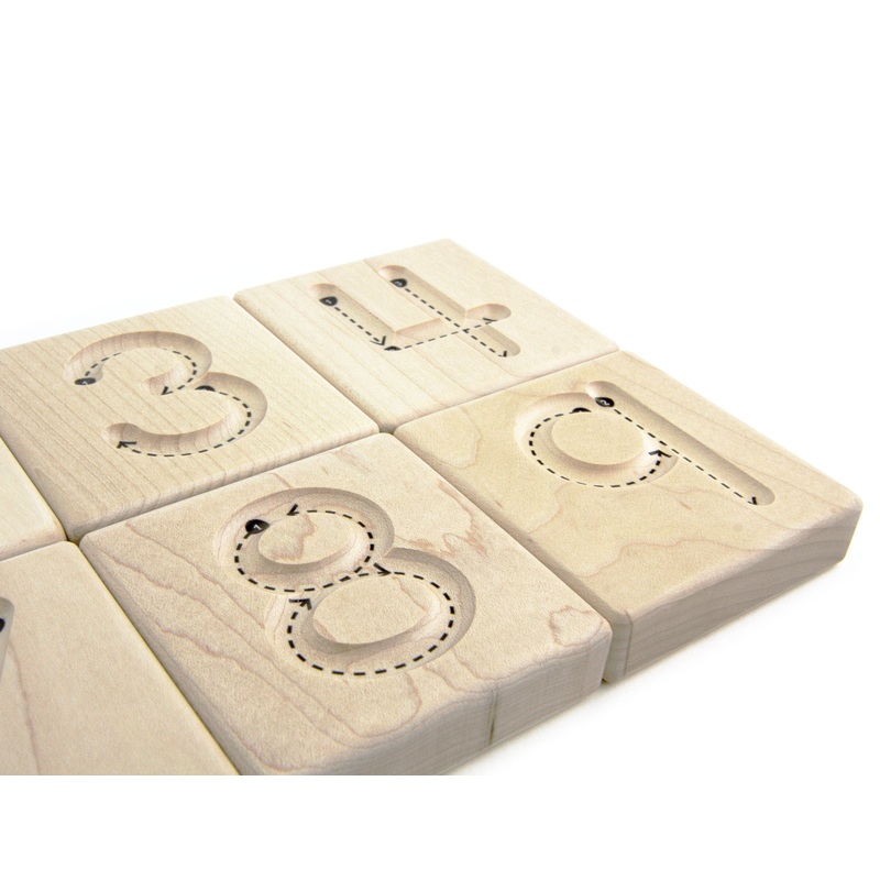 10 pc. Numbers 0-9 Maple Tracing Tiles