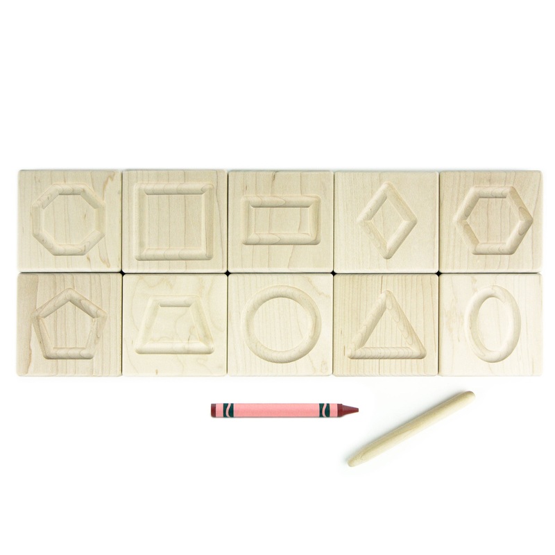 10 pc. Shapes Maple Tracing Tiles