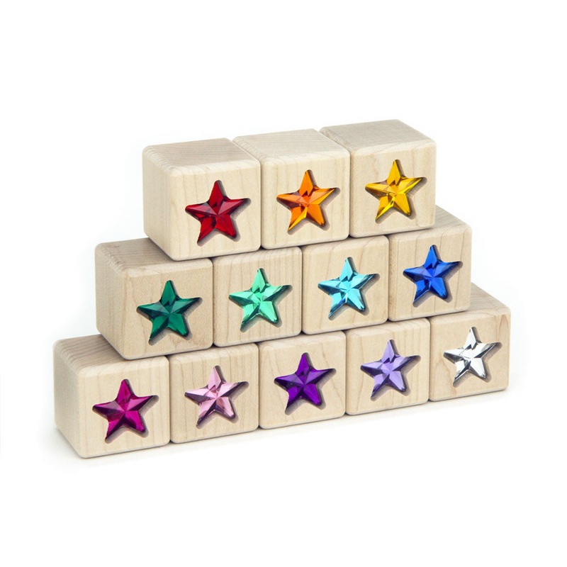 12 pc. Rainbow Stars Gem Blocks