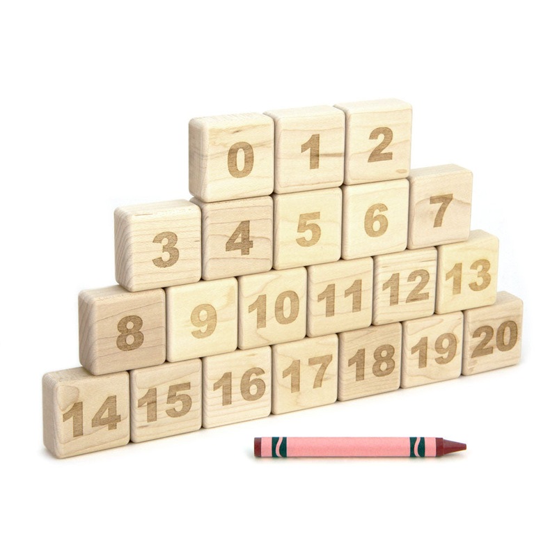 21 pc. Engraved Maple Number Tiles 0-20