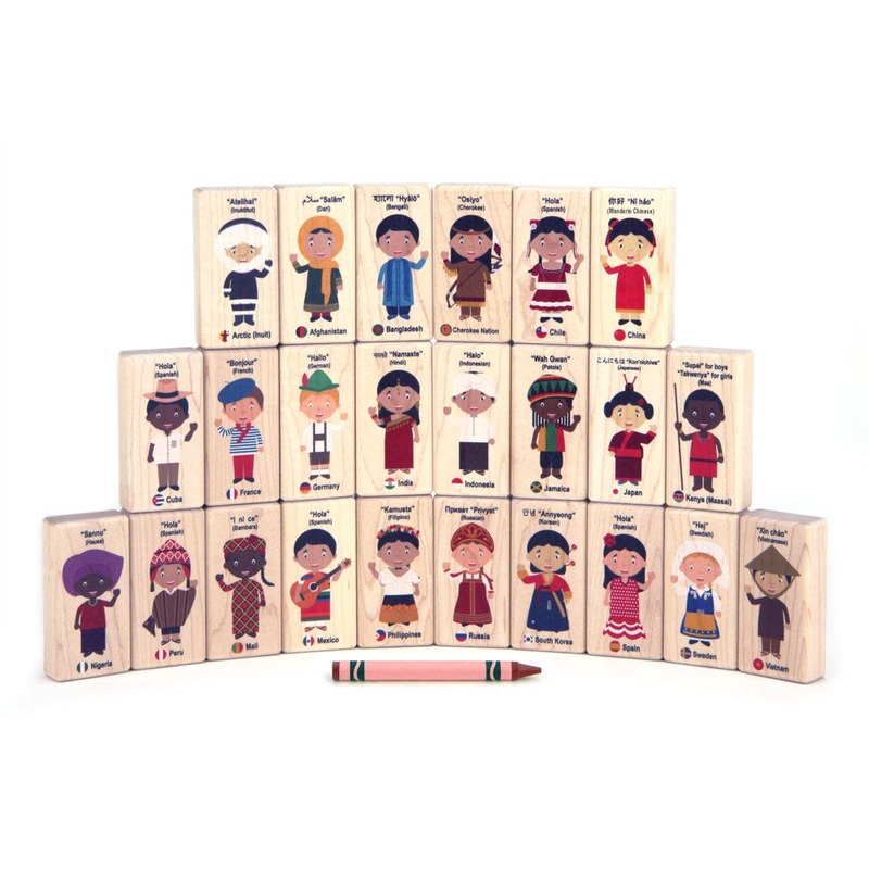 24 pc. Children of the World Maple Building Blocks
