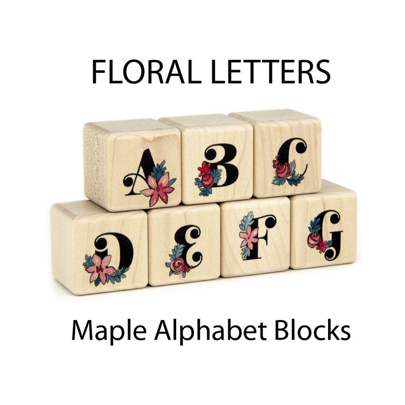 27 pc. Floral Letters Color Alphabet Blocks