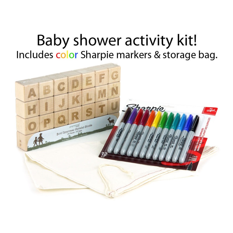 28 pc. Alphabet Blocks Baby Shower Activity Kit