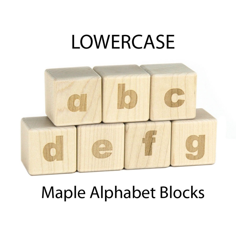 28 pc. Lowercase Engraved Alphabet Blocks