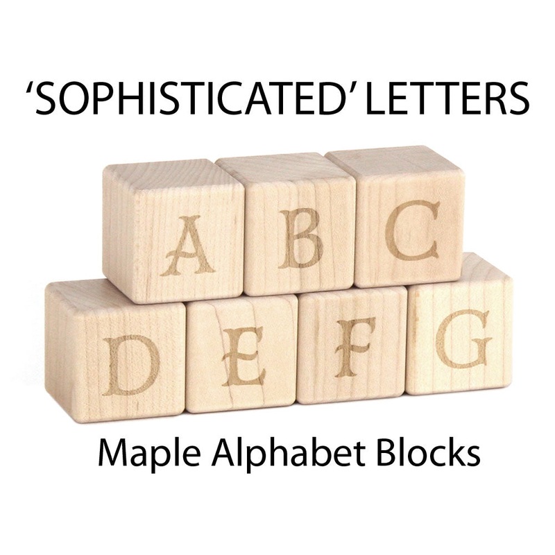 28 pc. ‘Sophisticated’ Letter Engraved Alphabet Blocks