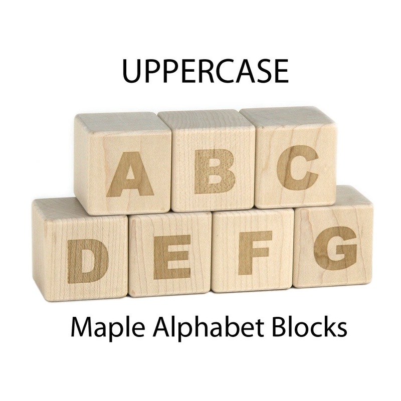 28 pc. Uppercase Engraved Alphabet Blocks