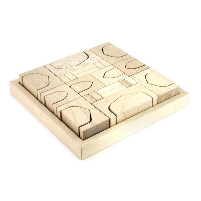 32 pc. Pointed Arch Collection Maple Building Blocks with Tray
