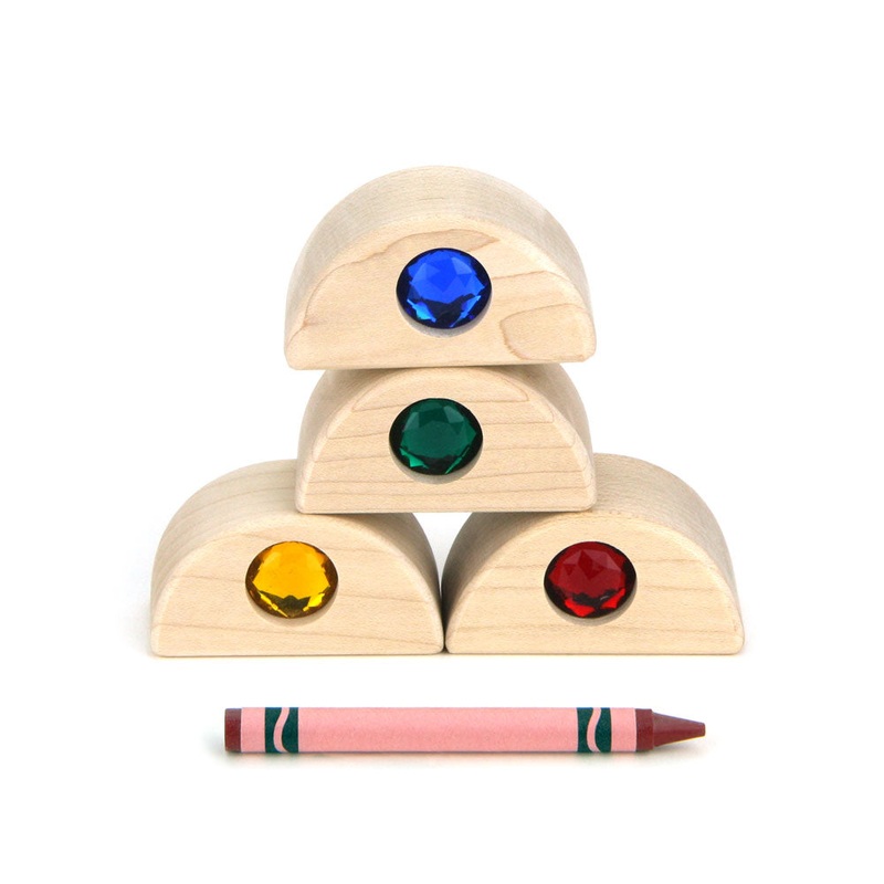 4 pc. Bright 2×1 Half Circle Gem Blocks