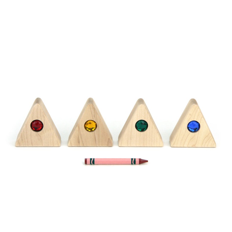 4 pc. Bright 2×2 Roof Peak Gem Blocks