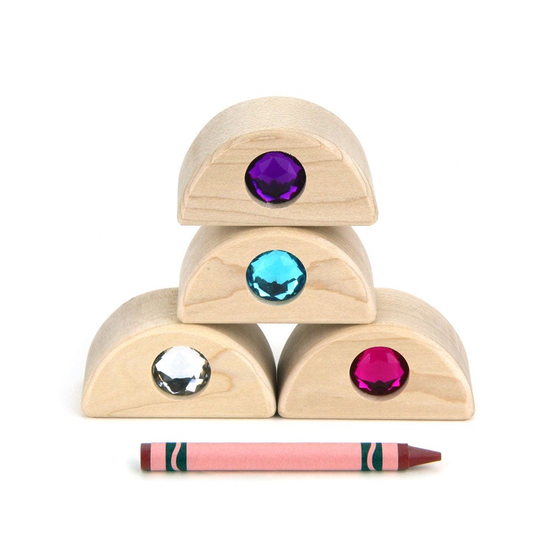 4 pc. Cool 2×1 Half Circle Gem Blocks